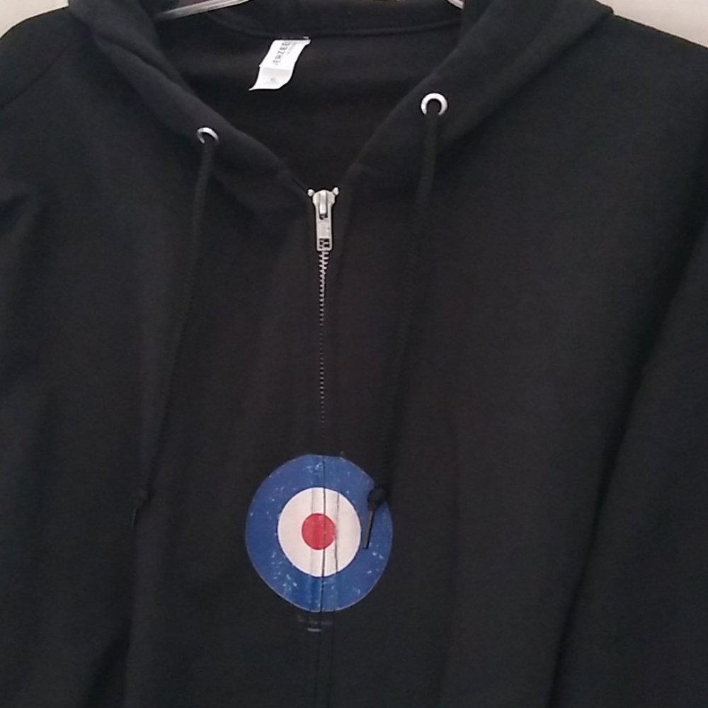 Jerzees Black Zippered Hoodie with Pockets size XL